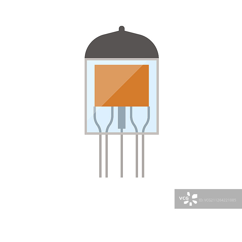 电子真空管图标（扁平配色设计）。矢量图。图片素材