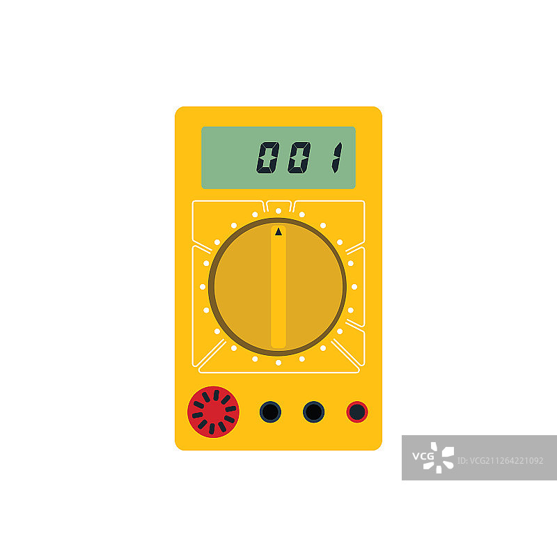 万用表图标。扁平颜色设计。矢量图。图片素材