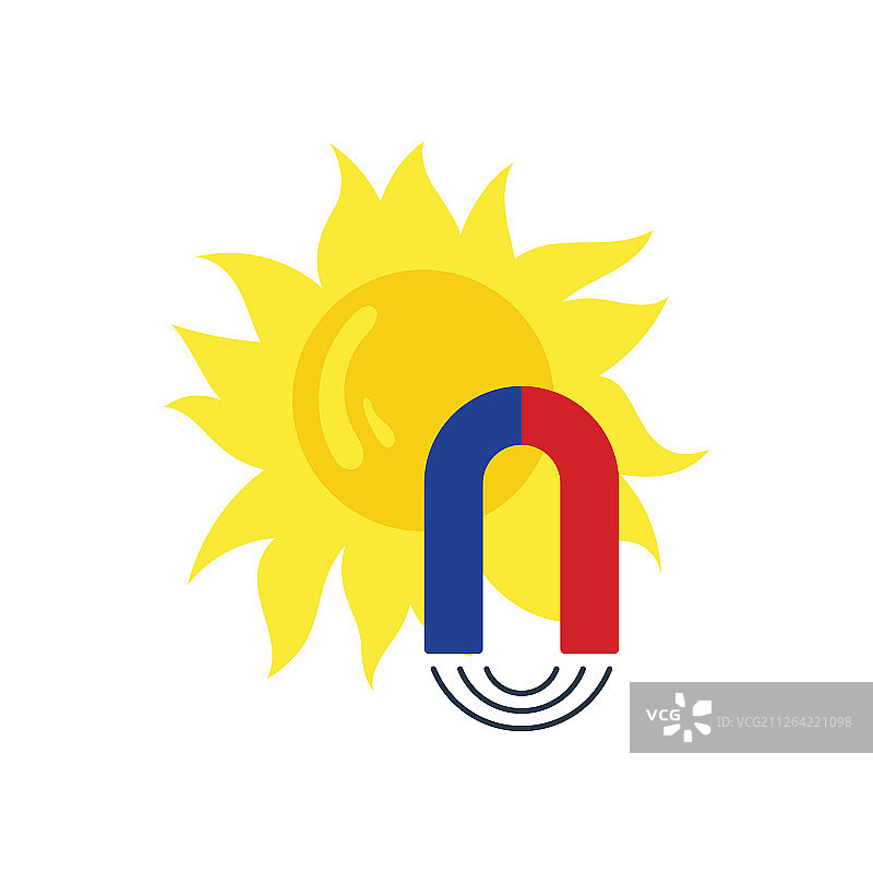 磁暴图标扁平设计矢量素材图片素材