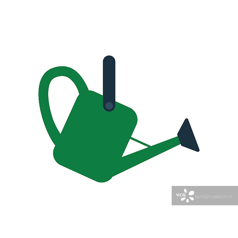 浇水壶扁平彩色设计矢量图标图片素材