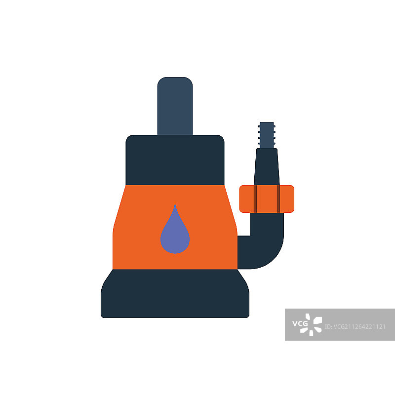 潜水水泵图标，扁平设计矢量图图片素材