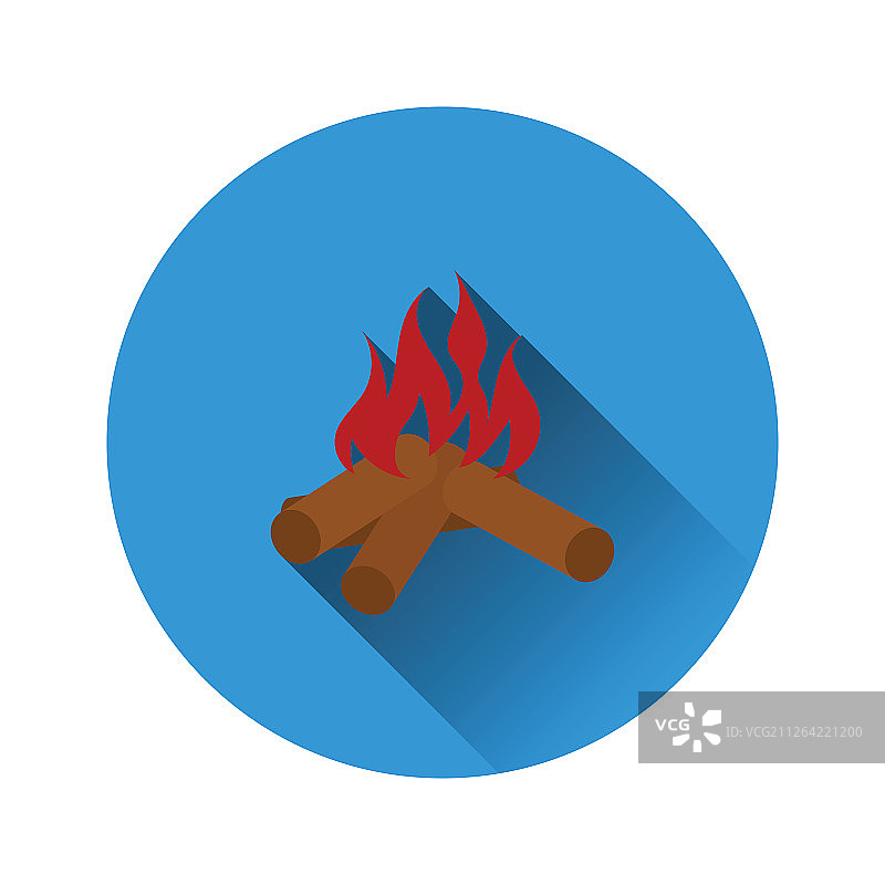 扁平风格露营篝火图标设计图片素材