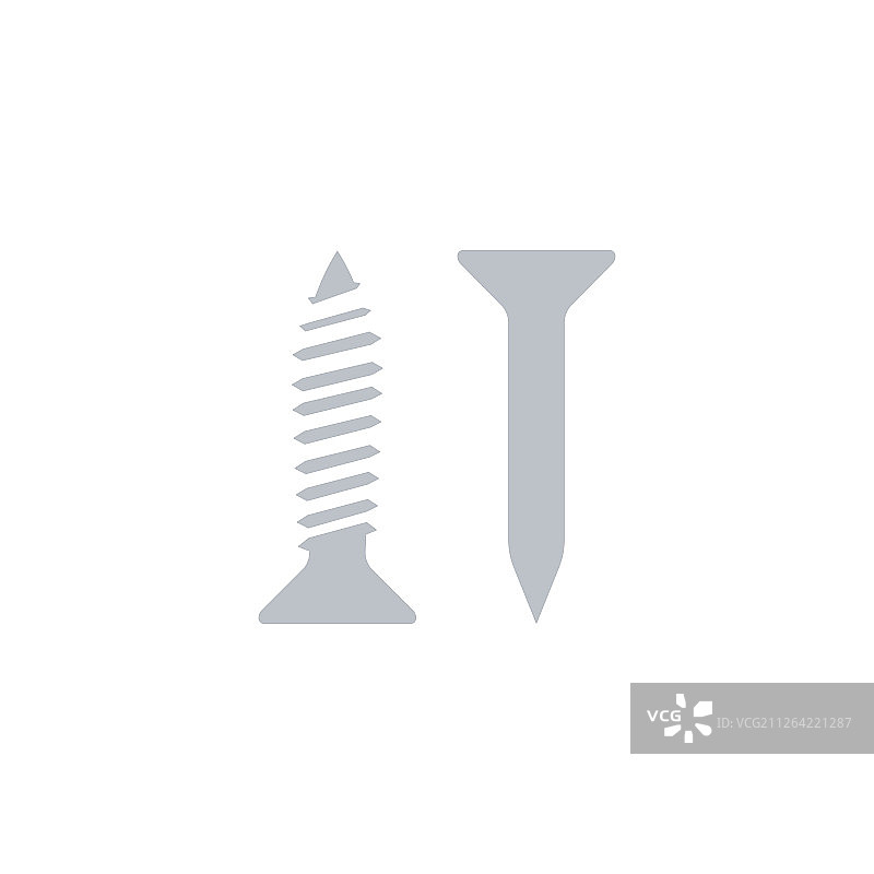 螺丝和钉子图标扁平设计矢量素材图片素材