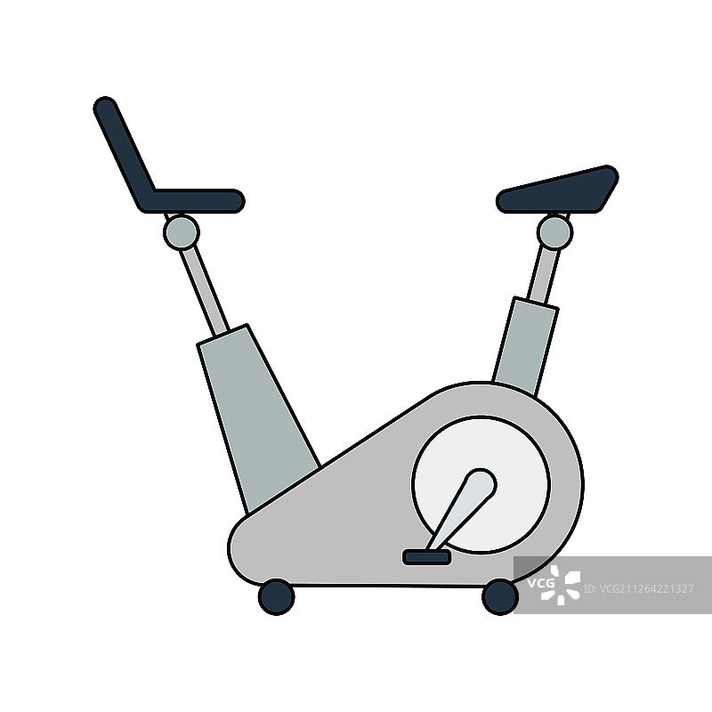 扁平风格健身自行车UI颜色图标矢量图图片素材