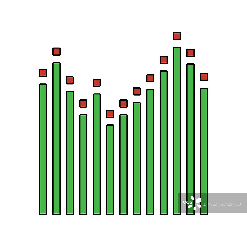 图形均衡器图标。扁平颜色设计。矢量图示。图片素材