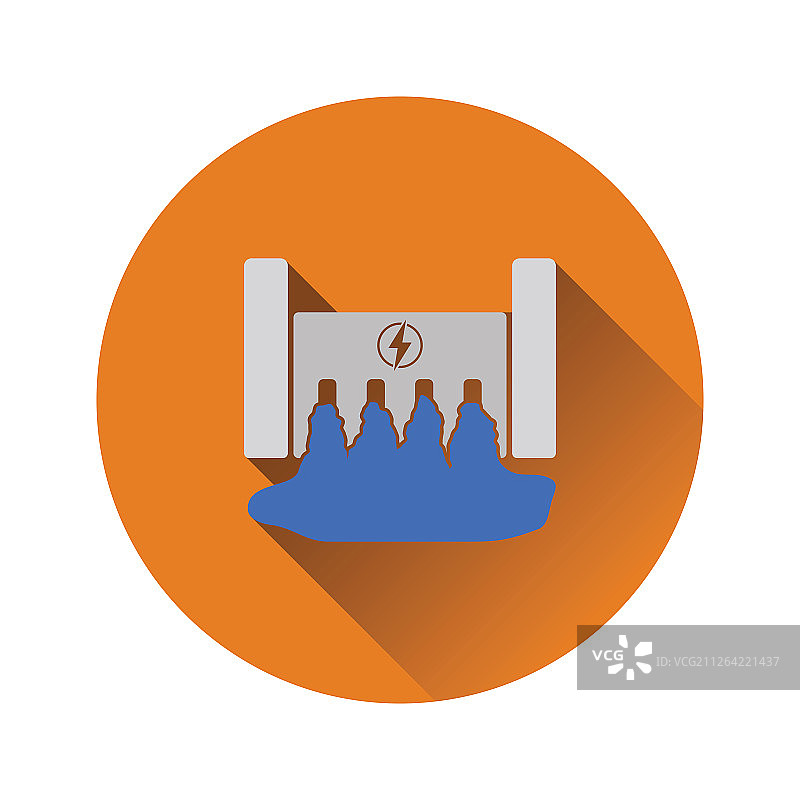 水电站图标，扁平风格设计，矢量图图片素材