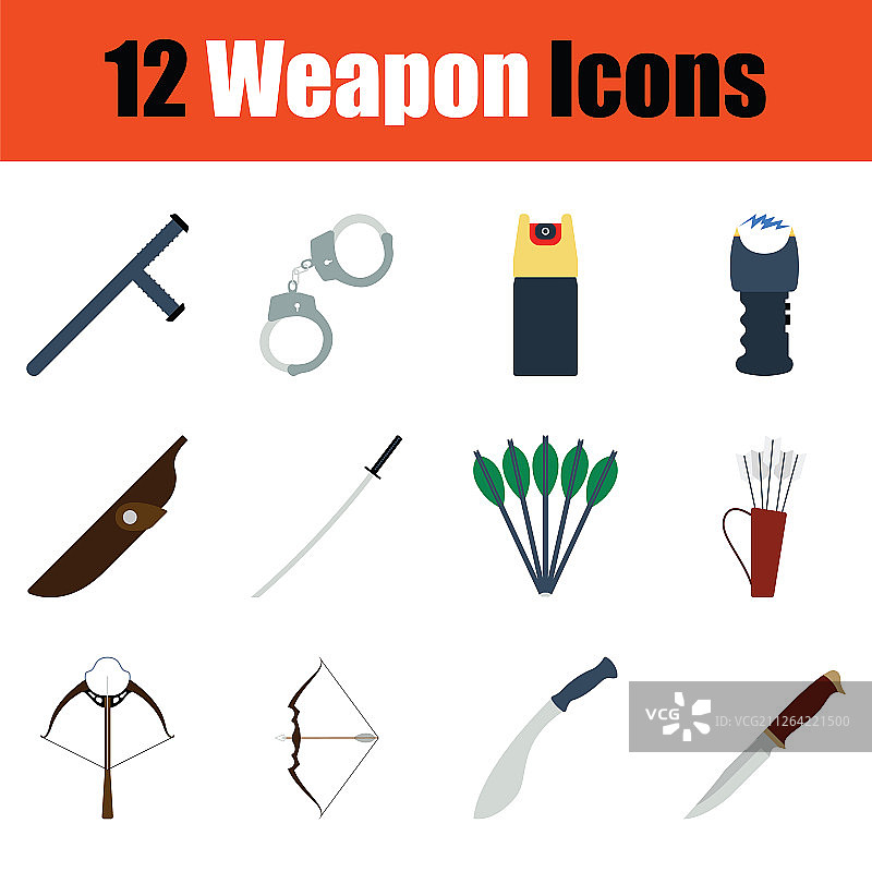 全彩武器图标套装矢量素材图片素材