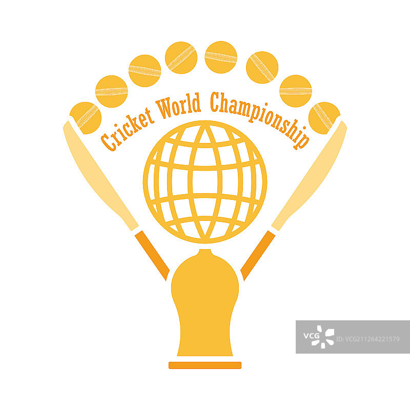 板球奖杯扁平化图标图片素材