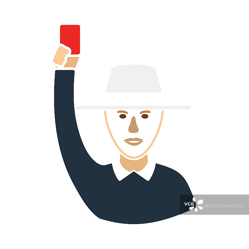 手持牌子的板球裁判图标，纯色模版设计，矢量插画图片素材