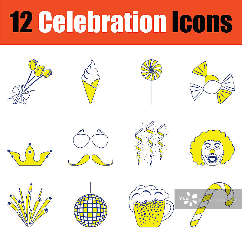 派对图标合集（细线设计矢量素材）图片素材