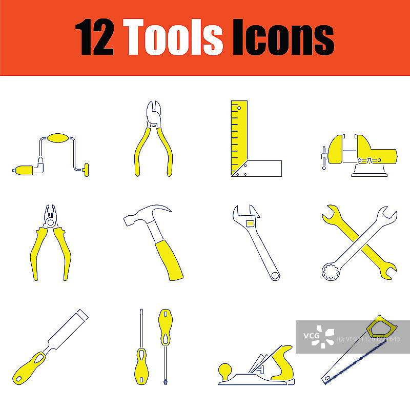 工具图标集，细线设计，矢量素材图片素材