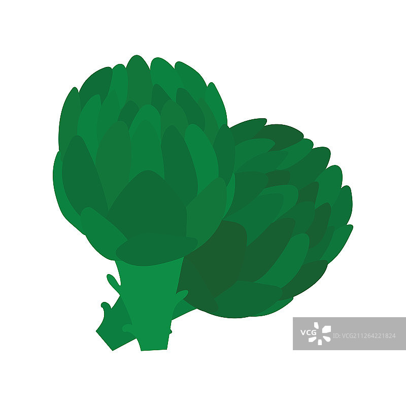 朝鲜蓟图标。扁平颜色设计。矢量图。图片素材