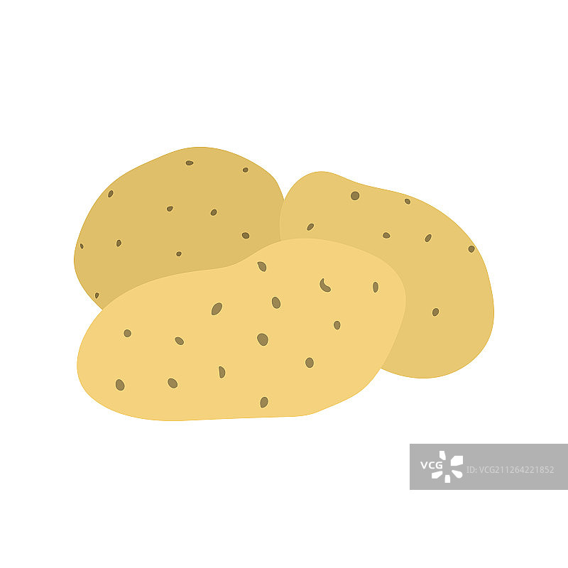 土豆图标。扁平颜色设计。矢量图。图片素材