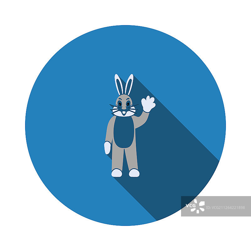 野兔木偶娃娃图标（扁平风格）图片素材