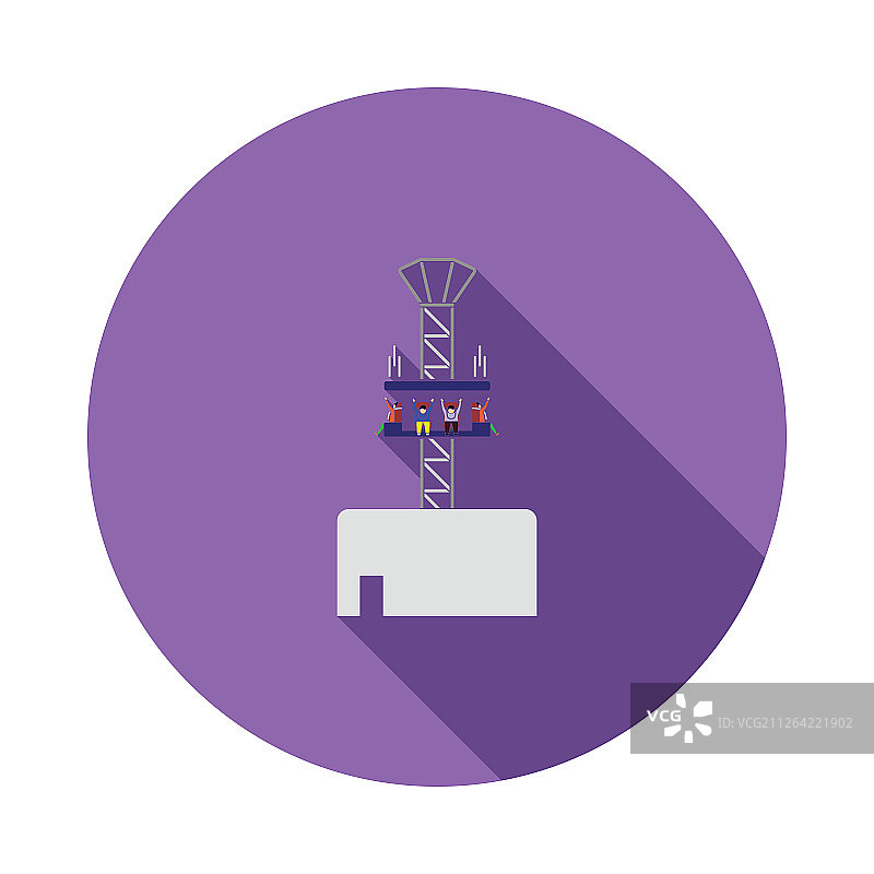 跳楼机图标，扁平风格设计，矢量图图片素材