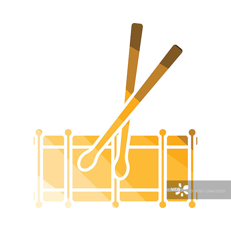 鼓玩具图标，扁平颜色设计矢量素材图片素材