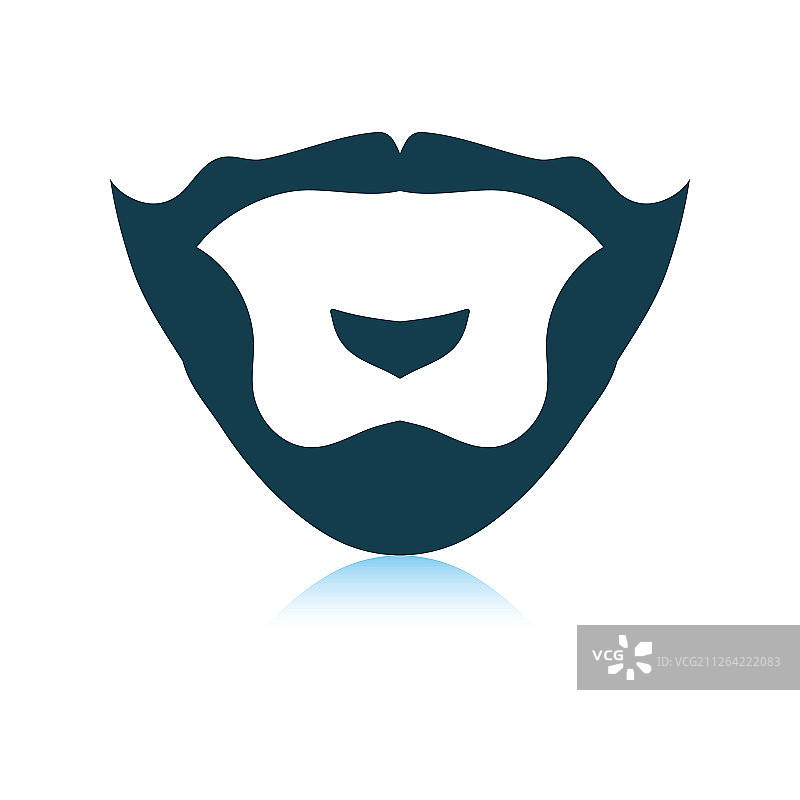 络腮胡图标，阴影反射设计，矢量插画图片素材