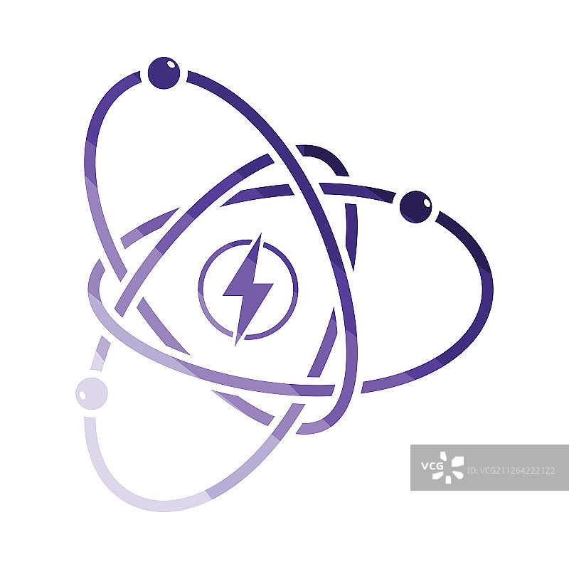 原子能量图标。平面颜色设计。矢量图图片素材