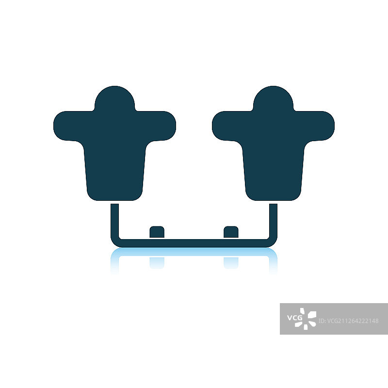 美式橄榄球训练雪橇图标。阴影反射设计。矢量图示。图片素材