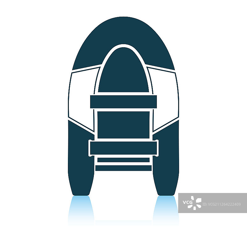 橡皮艇图标. 阴影反射设计. 矢量图图片素材