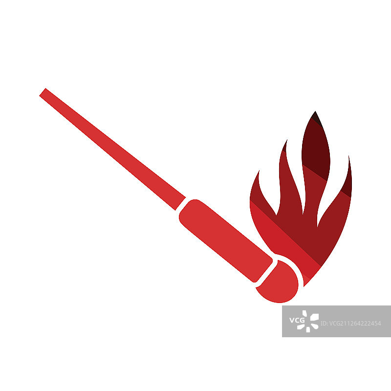 燃烧的火柴棍图标，扁平风格设计，矢量图图片素材