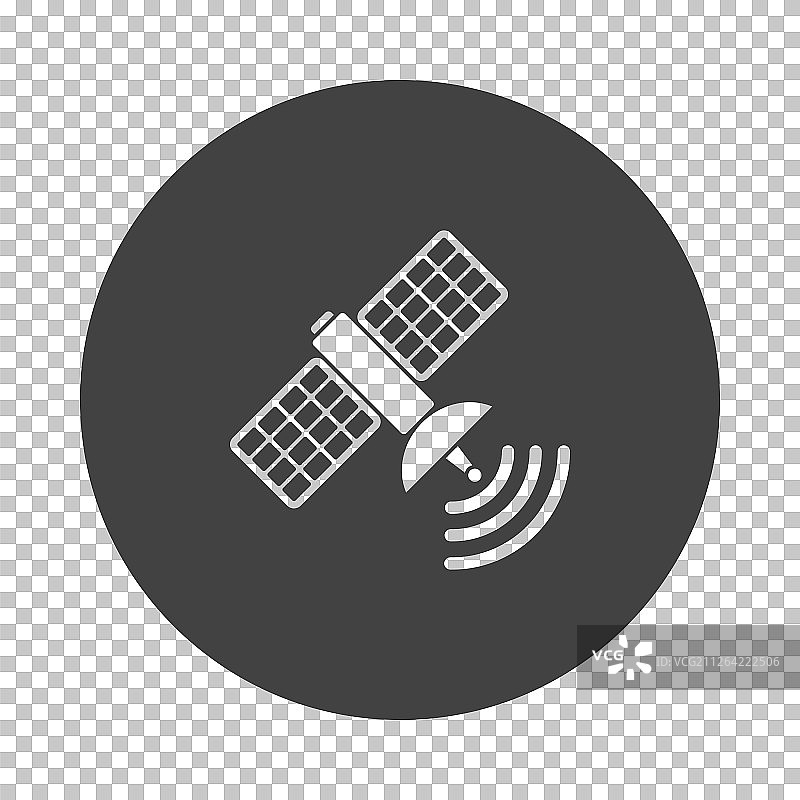 卫星图标。透明网格上的减号模具设计。矢量图示。图片素材