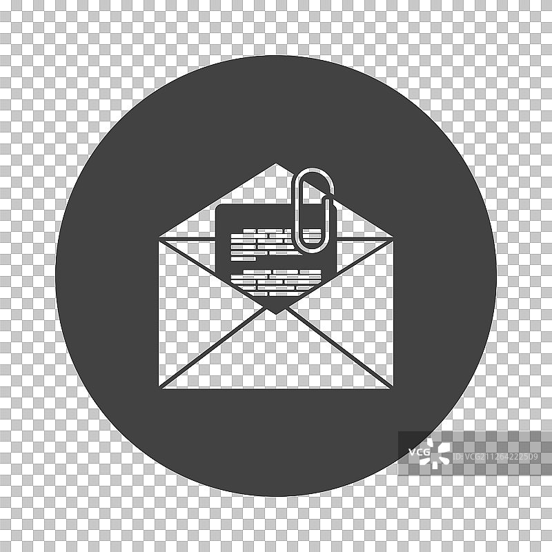 带附件的邮件图标（矢量插画）图片素材