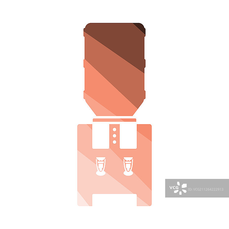 办公室饮水机图标，扁平彩色设计，矢量图图片素材