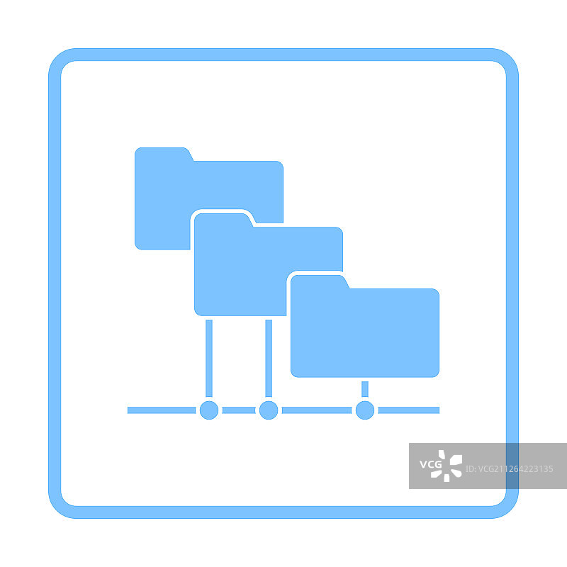 文件夹网络图标，蓝色框架设计，矢量插图图片素材