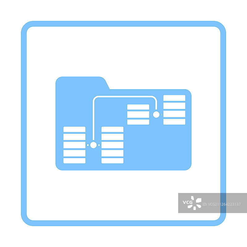 文件夹网络图标，蓝色框架设计，矢量插图图片素材