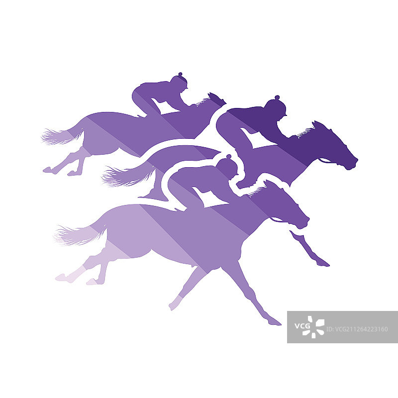 骑马图标扁平配色设计矢量图图片素材