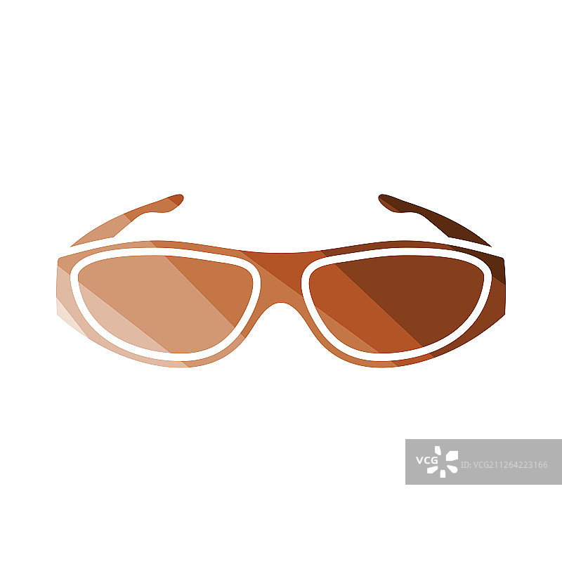 扑克墨镜图标扁平化彩色设计矢量图图片素材