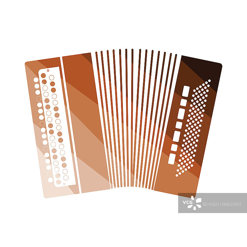 手风琴图标扁平颜色设计矢量图图片素材