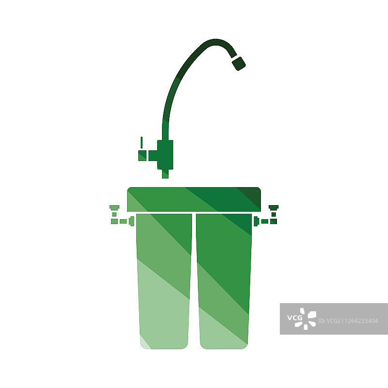 滤水器图标。扁平颜色设计。矢量图图片素材