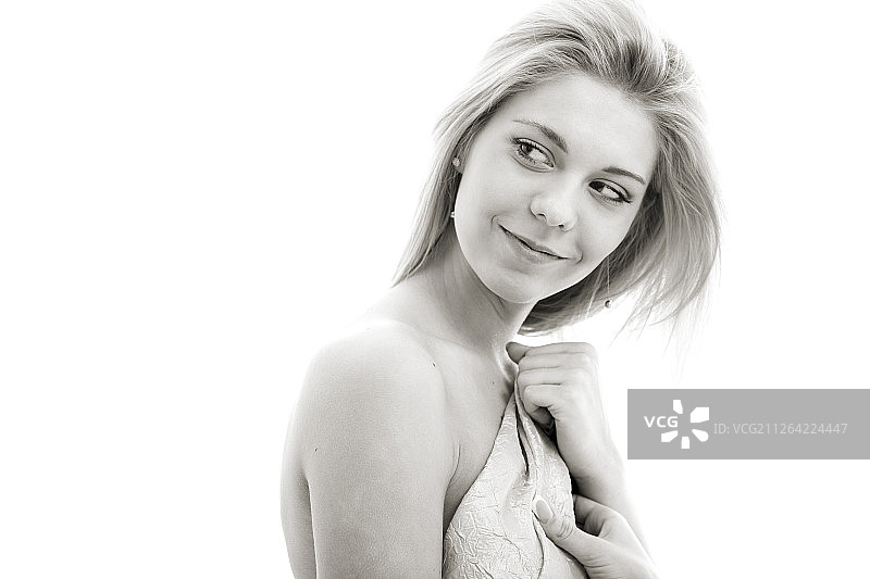 年轻女子工作室人像图片素材