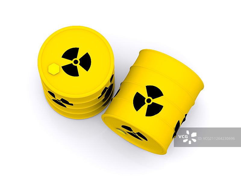 放射性废料黄色桶3D图图片素材