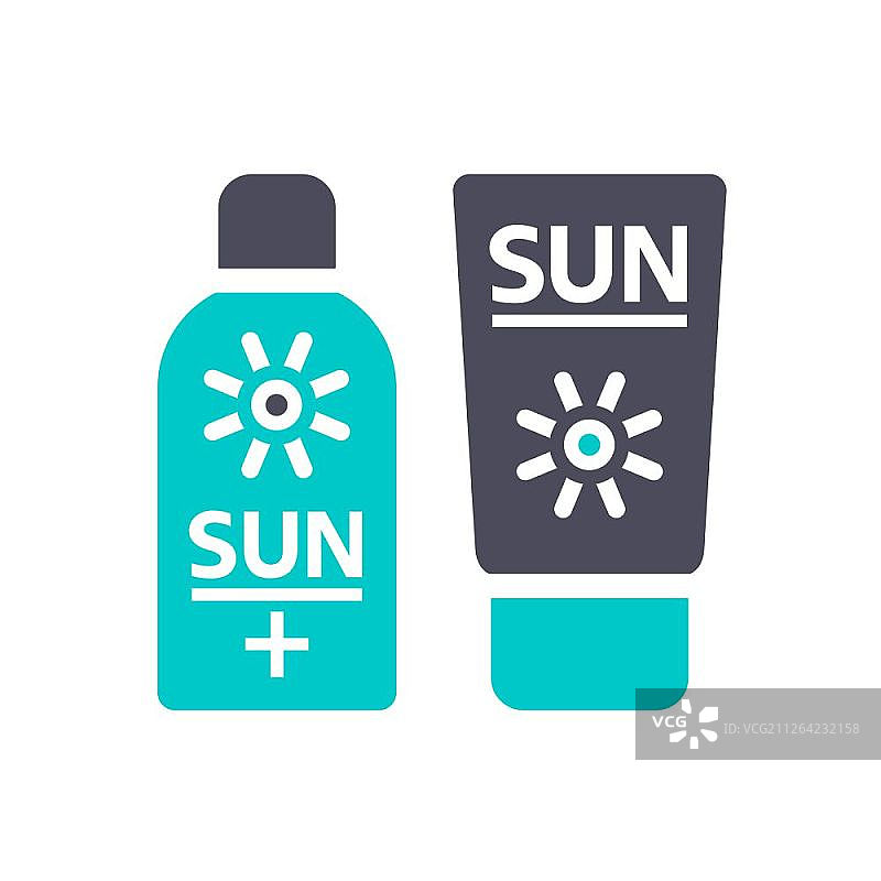 防晒霜灰青色图标图片素材