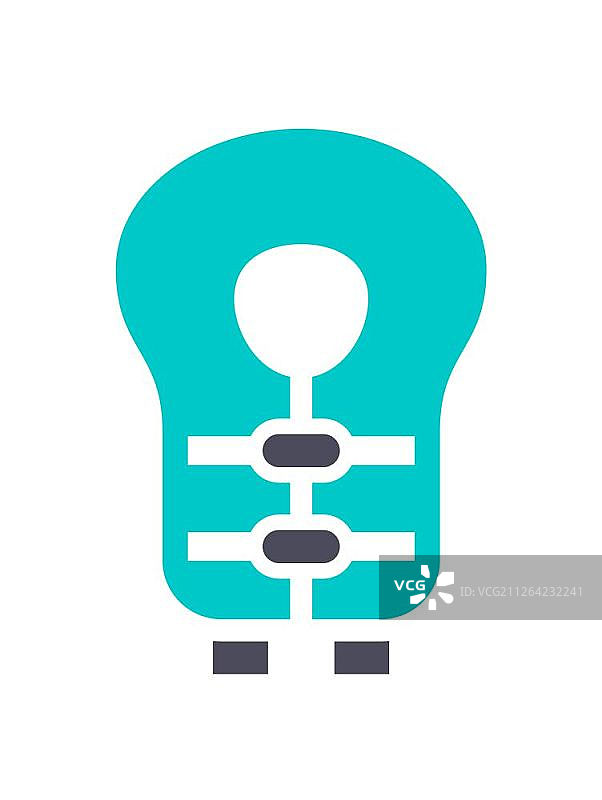 救生衣图标，白色背景上的灰蓝色图标图片素材