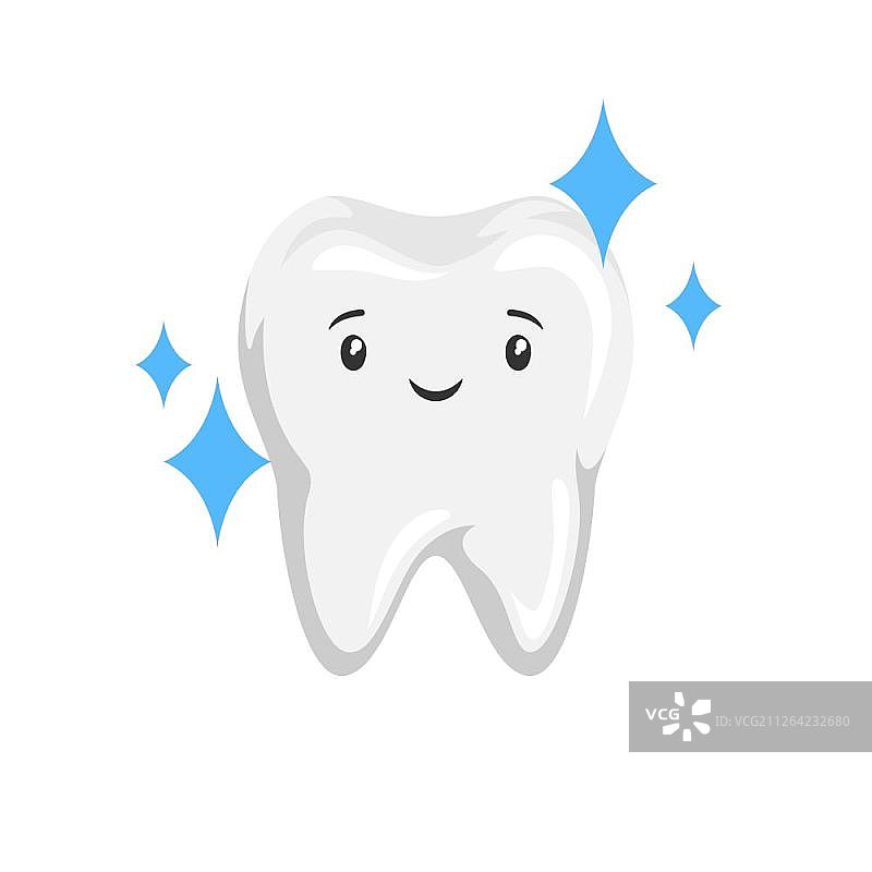 微笑的健康牙齿插画图片素材