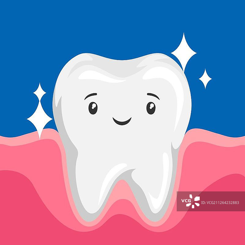 微笑的健康牙齿插画图片素材