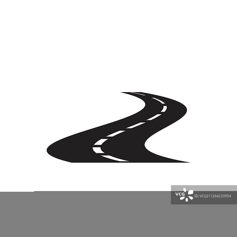 白色背景上的黑色公路图标图片素材