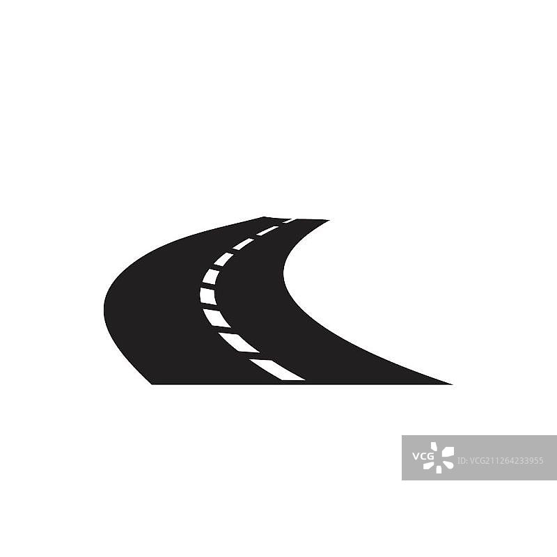 白色背景上的黑色公路图标图片素材