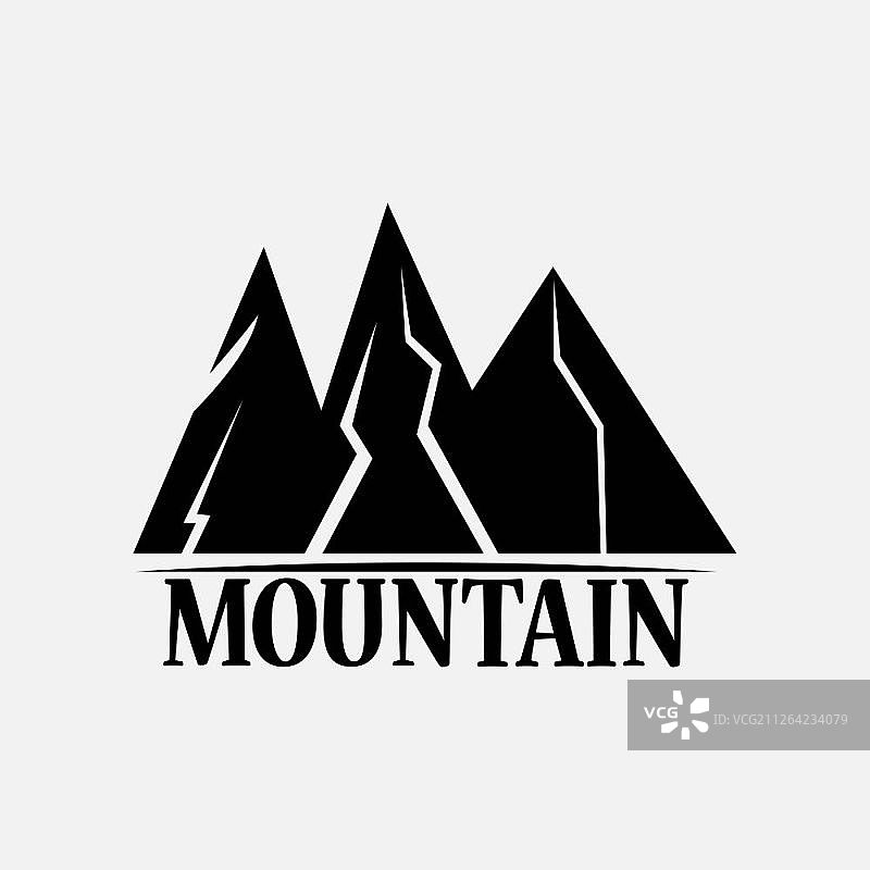 白色背景上的孤立山脉图片素材