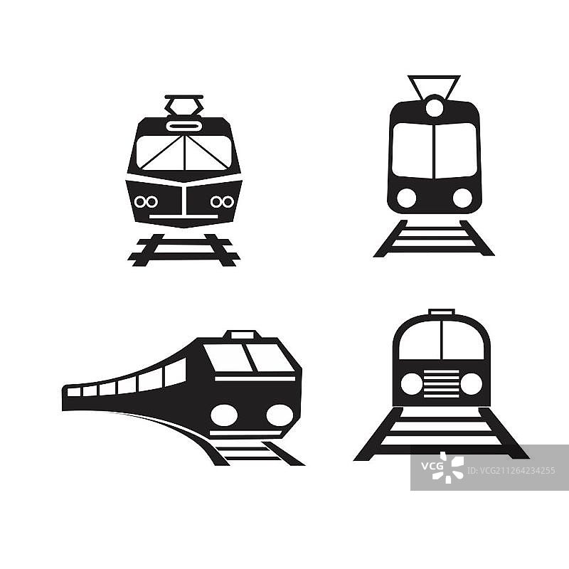 火车矢量图标合集图片素材