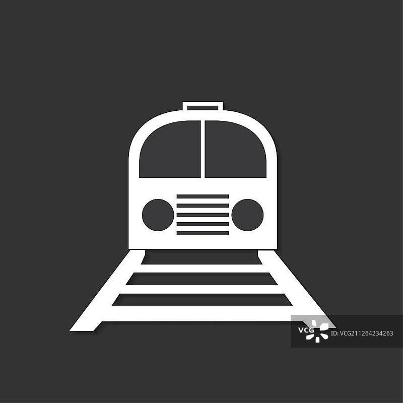 深色背景上的铁路图标图片素材