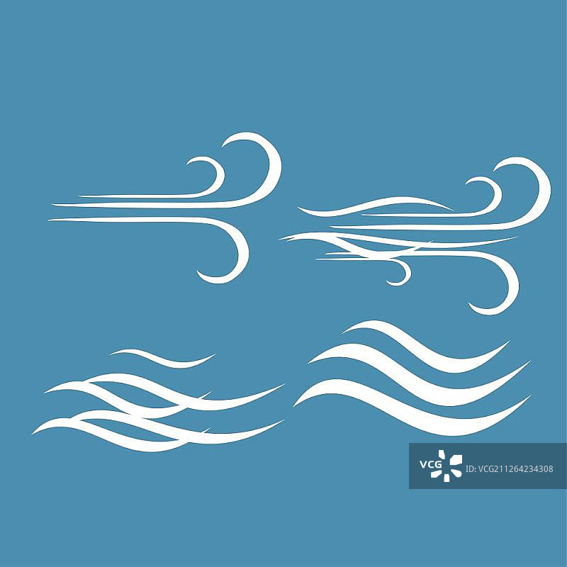 风的图标：自然，波浪流动图片素材