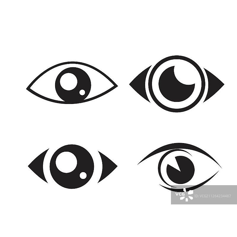 眼睛和眼睛图标矢量图合集图片素材