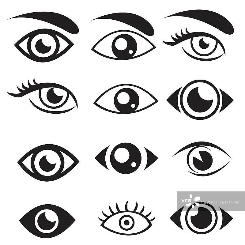 眼睛和眼睛图标矢量图合集图片素材