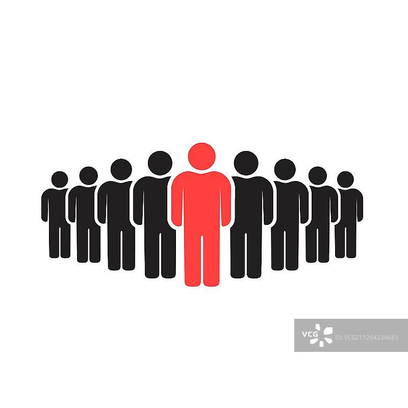 白色背景上的人物图标集图片素材