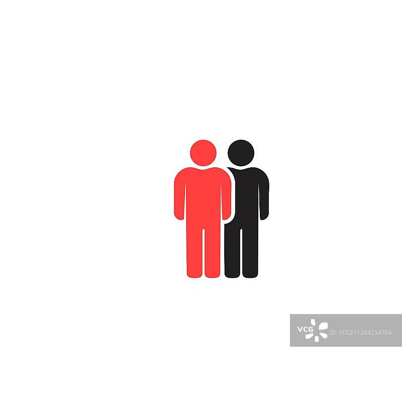 白色背景上的人物图标集图片素材